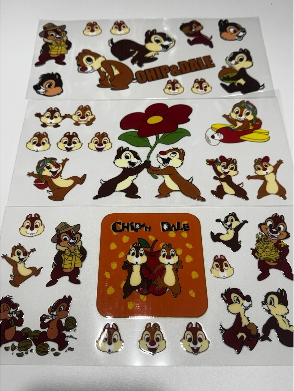 3 Cup Wraps Chip & Dale UV DTF Assorted Set NEW for 16 oz Cups Tumblers Crafts